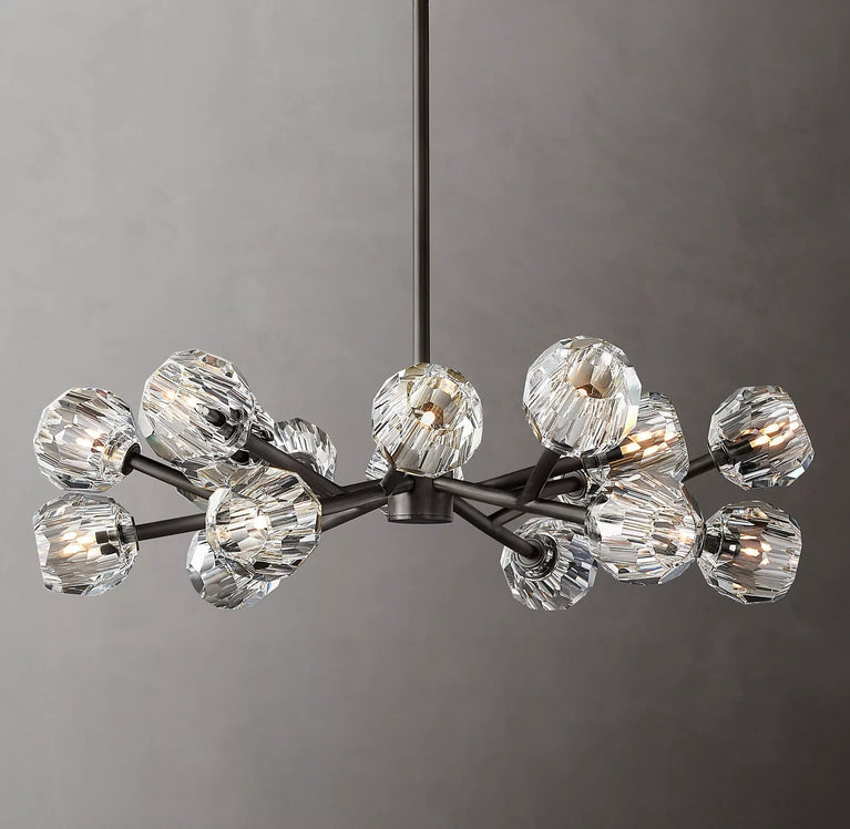 Boule De Cristal Clear Glass Ball Modern Round Chandelier Light 36"