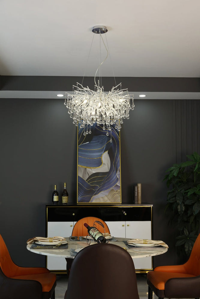 Elsa Crystal Droplet Branch Chandelier Light for Dining Room