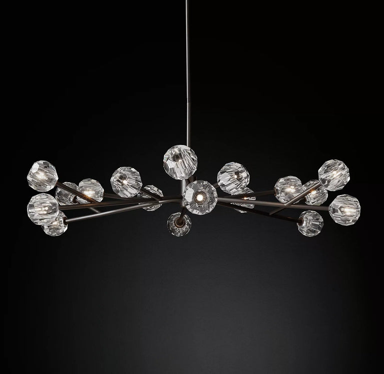 Boule De Cristal Clear Glass Ball Modern Round Chandelier Light 60"