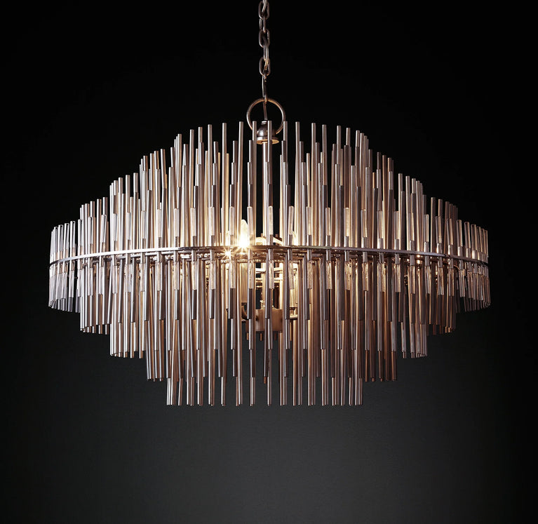Emile Industrial Wind Round Chandelier 24" 32" 42"