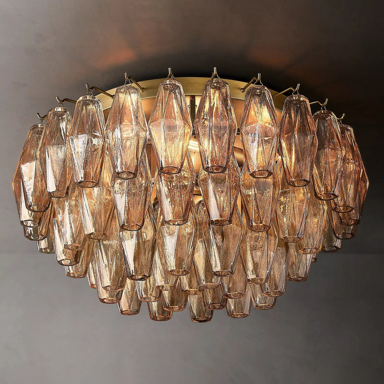 Chiaravalle Glass Round Flush Mount 24"
