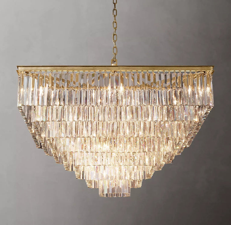 Clavel Multi-Tier Crystal Square 47" chandelier lights for home