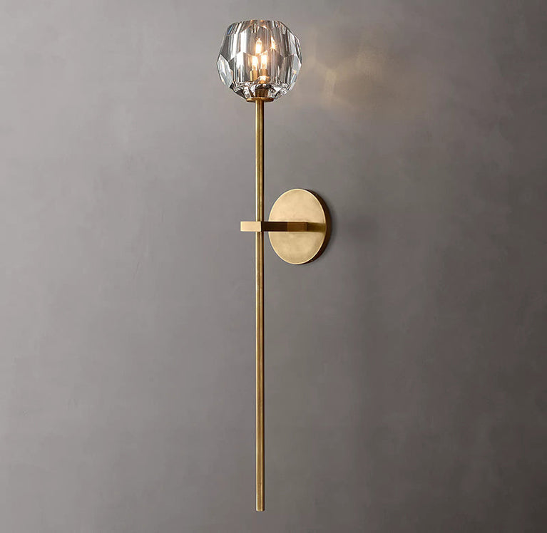 Bille De Clear Crystal Ball Wall Sconce 28"H
