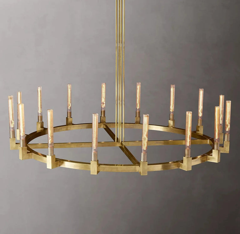 Cannele Linear Candlestick Round Chandelier Light 72"