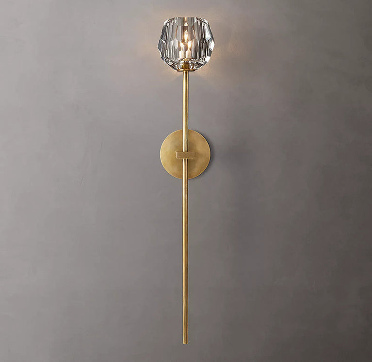 Bille De Clear Crystal Ball Wall Sconce 28"H