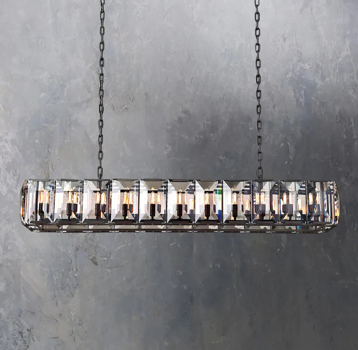 Jean Harlow Crystal Rectangular Chandelier 74"