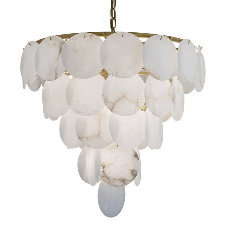 Isabella Round Chandelier with Exquisite Alabaster Disks
