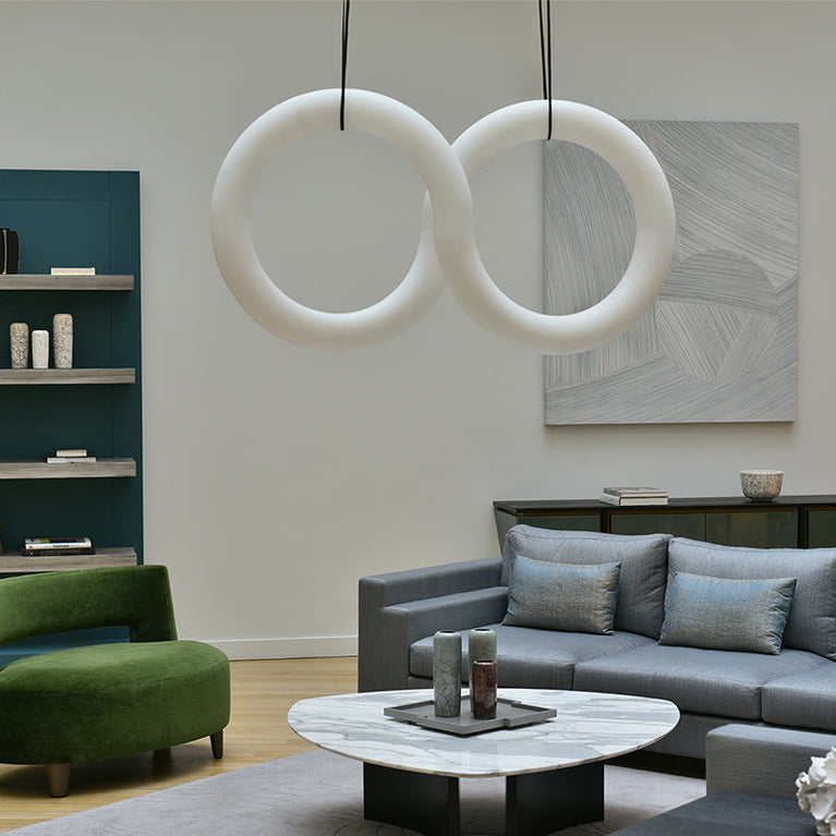 Oslo Infinity Symmetrical Alabaster Pendant Light