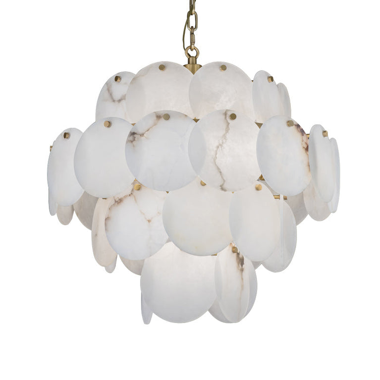 Celestia Modern Round Alabaster Pendant Light, Luxurious Round Chandelier