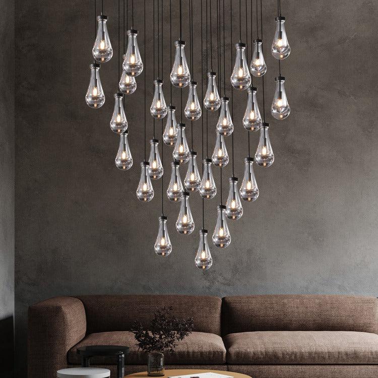 RAINDROP Drew Round 31-Light Long Chandelier For Staircase