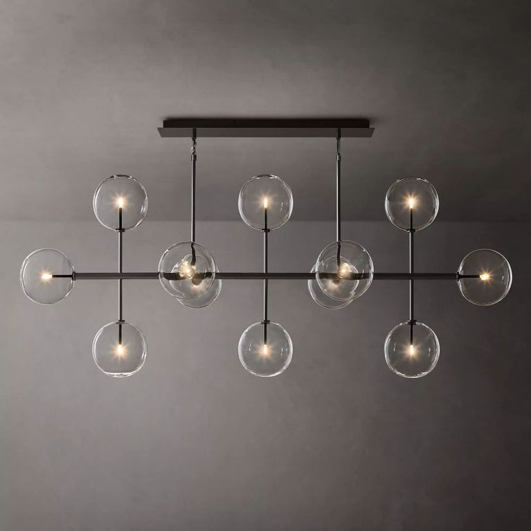 Sierra Glass Globe Modern Linear Chandelier 72"W