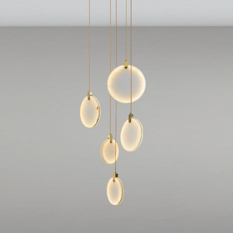 Queenie Marble Disc Round Chandelier For Loft