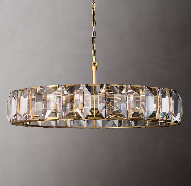 Harlowe Crystal Round Chandelier Light 60"