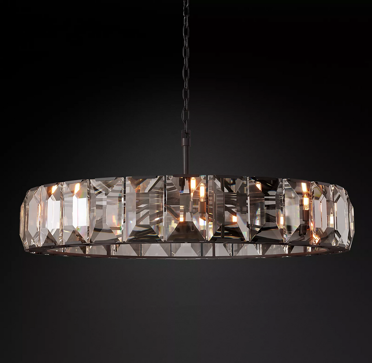 Harlowe Crystal Round Chandelier Light 60"