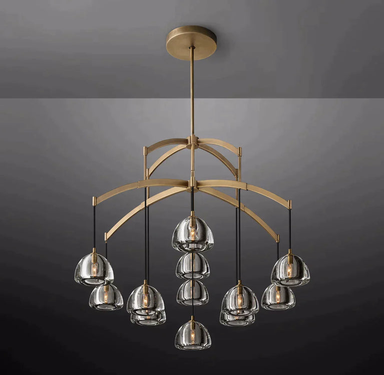 Hemisphere Modern Glass Linear Chandelier 72''
