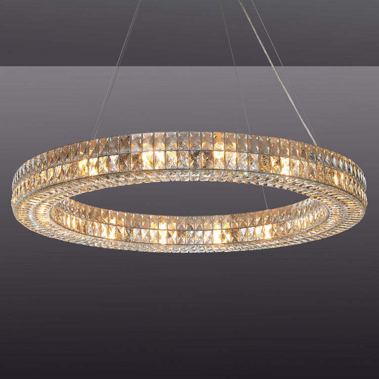 Clear K9 Crystal Ring Chandelier