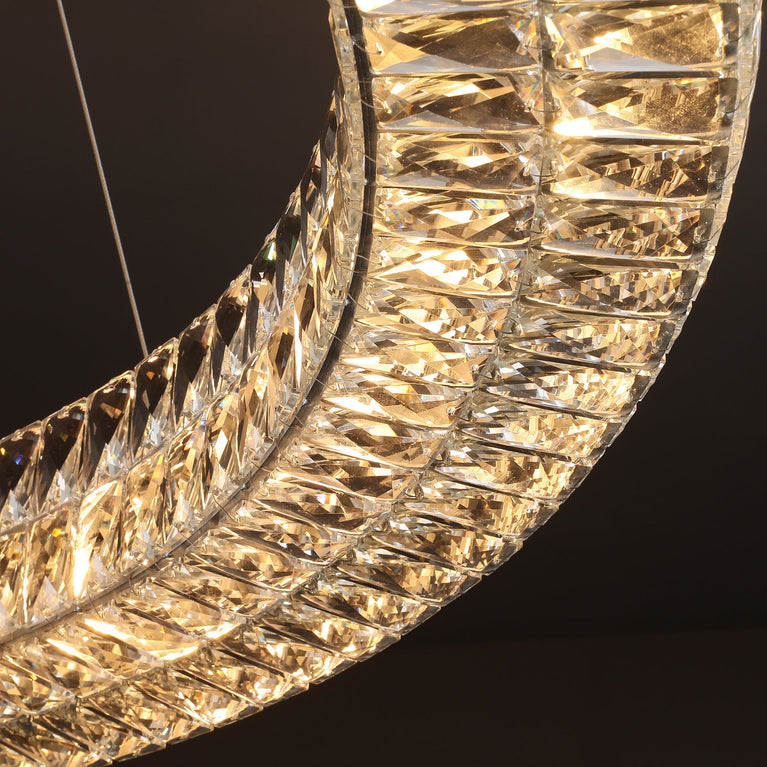 Clear K9 Crystal Ring Chandelier