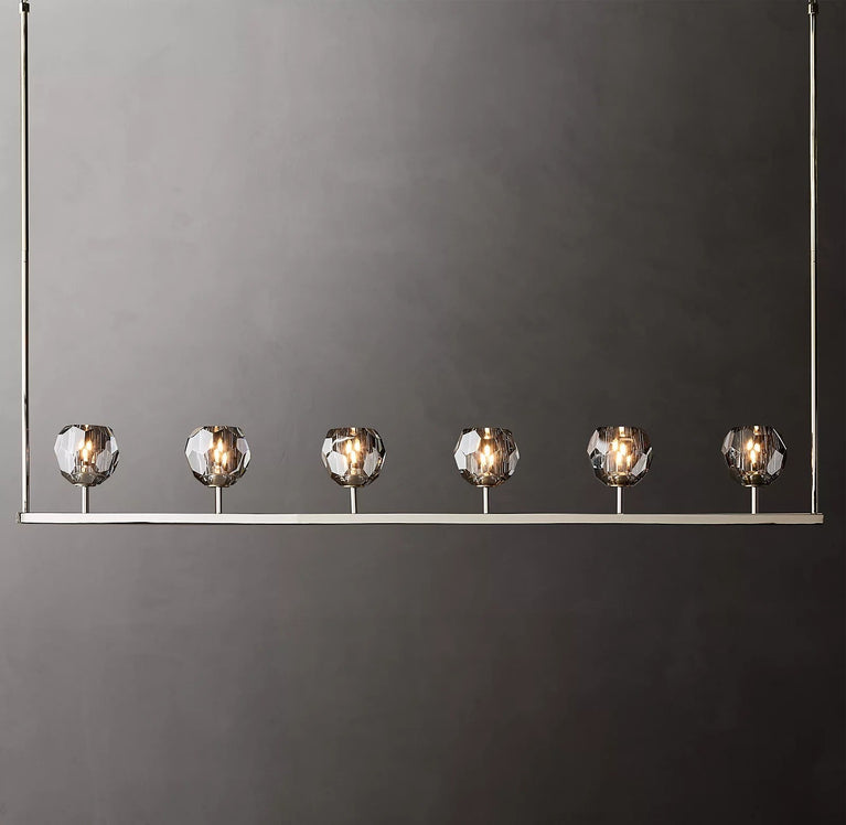 Boule De Cristal Smoke Glass Minimalist Linear Chandelier 60"