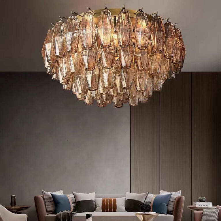 Chiaravalle Glass Round Flush Mount 24"
