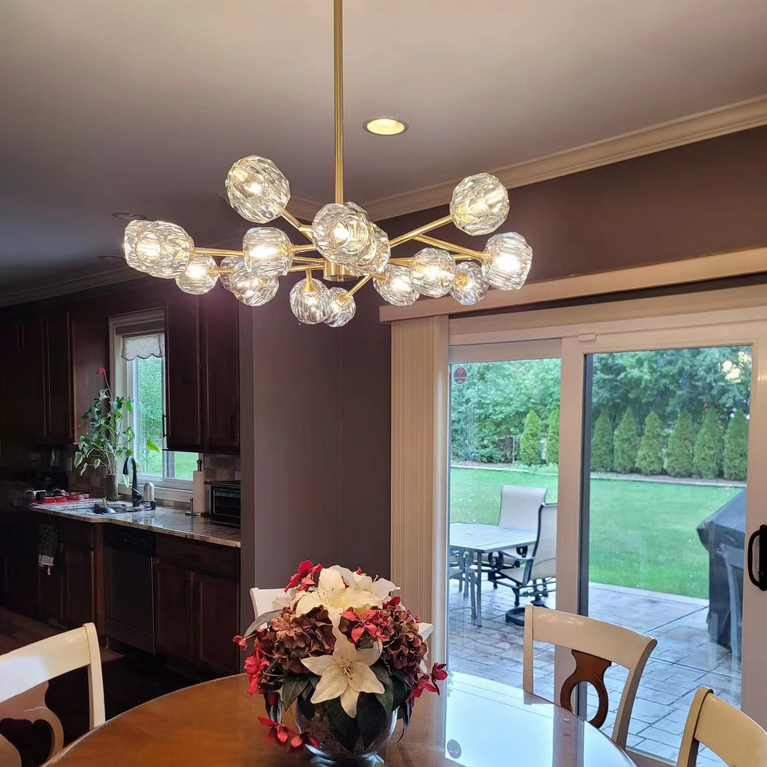 Boule De Crystal Ball Clear Glass Round Chandelier 24"
