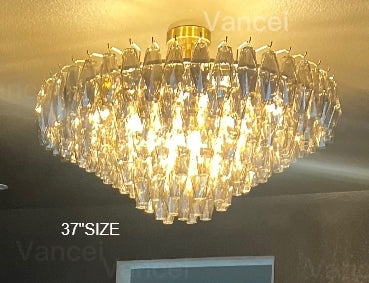 Chiaravalle Glass Tiered Round Chandelier 47"