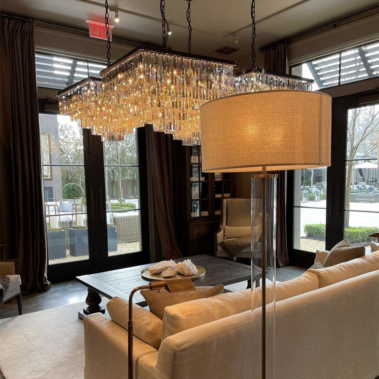 Clavel Multi-Tier Crystal Square 47" chandelier lights for home
