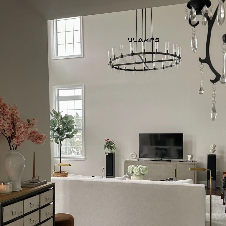 Ravelle Round Chandeliers 48" Modern Chandelier Light