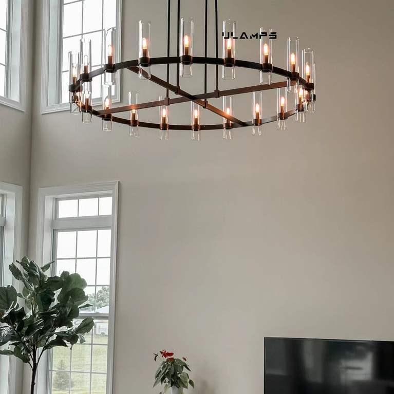 Ravelle Round Chandeliers 60" Modern Chandelier Light