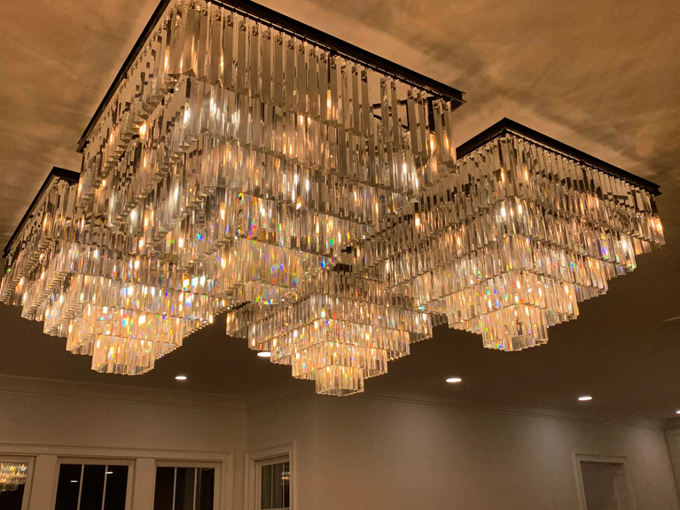 Clavel Multi-Tier Crystal Square 47" chandelier lights for home