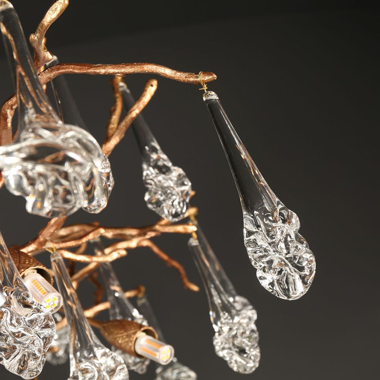 Modern Branch Chandelier Light Drop Flower D34"