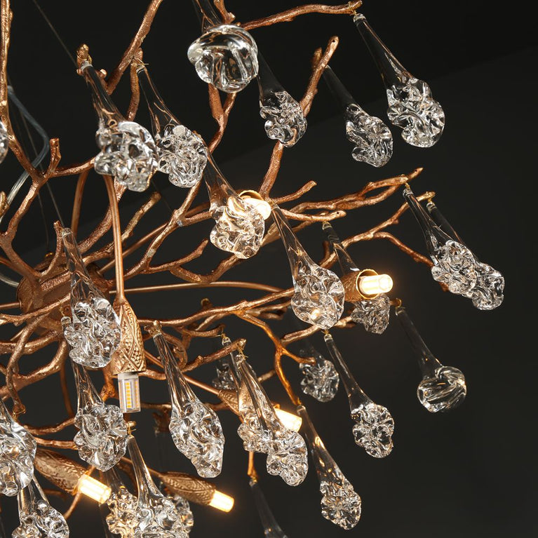 Modern Branch Chandelier Light Drop Flower D34"