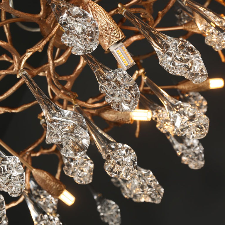 Modern Branch Chandelier Light Drop Flower D34"
