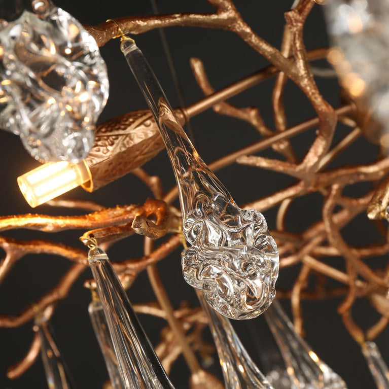 Modern Branch Chandelier Light Drop Flower D34"