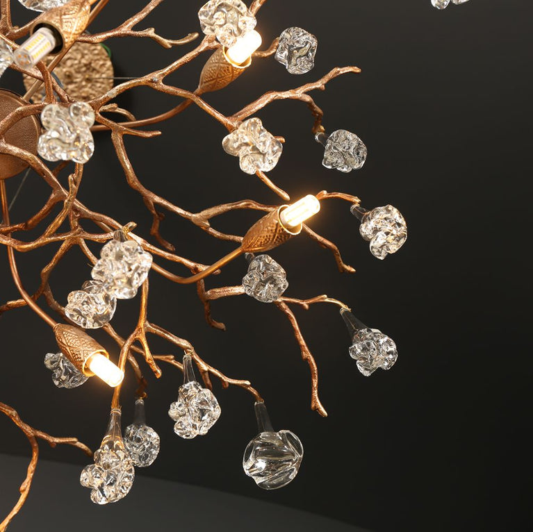 Modern Branch Chandelier Light Drop Flower D34"