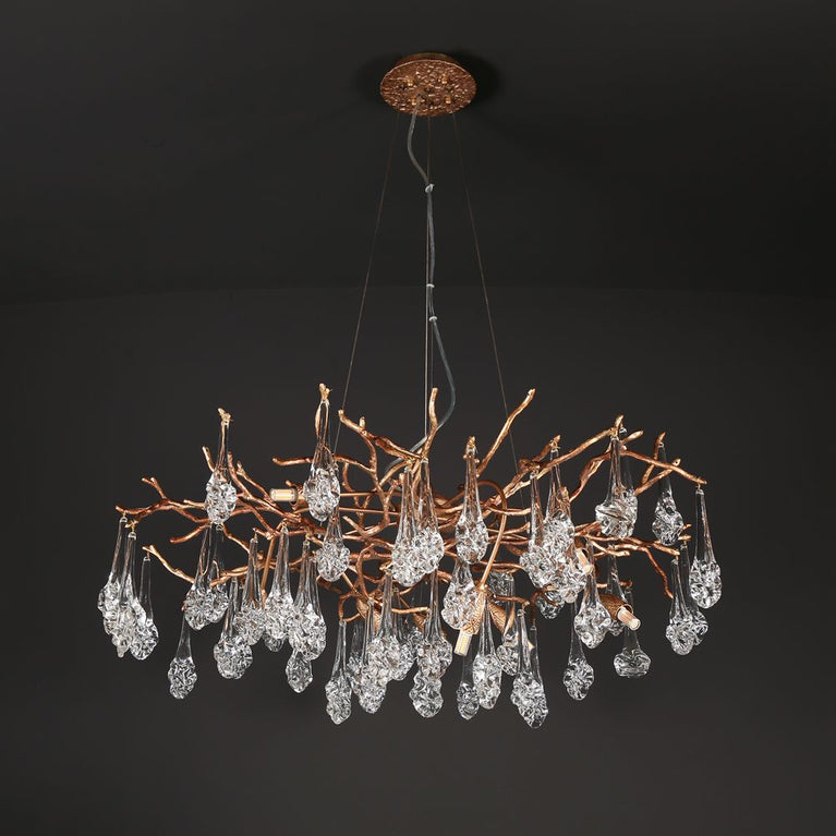 Modern Branch Chandelier Light Drop Flower D34"