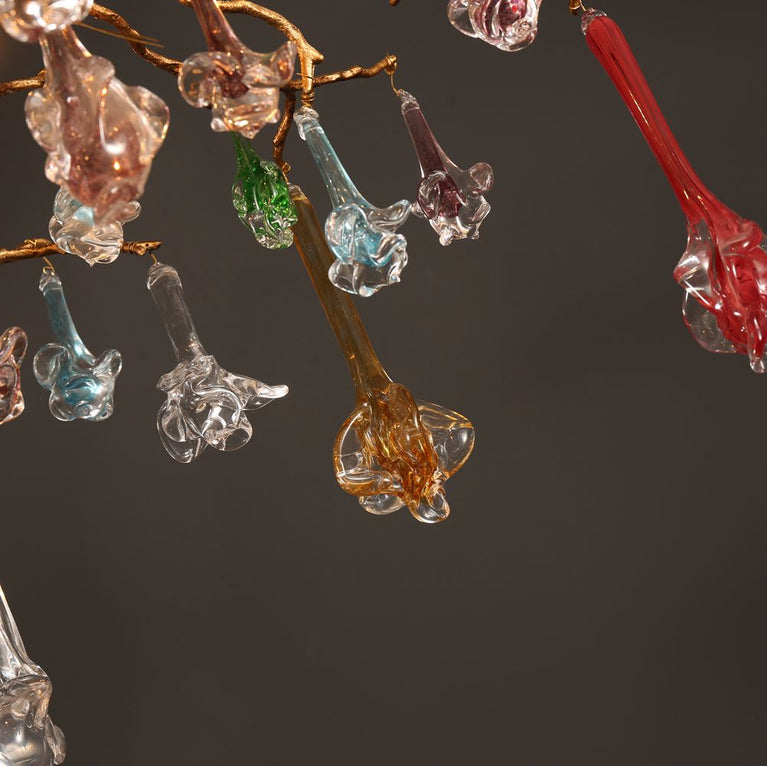 Modern Colorful Crystal Flower Drop Branch Chandelier Light