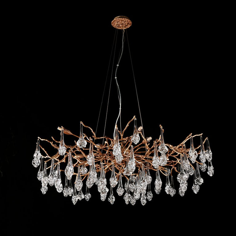 Modern Branch Chandelier Light Drop Flower D31.5"