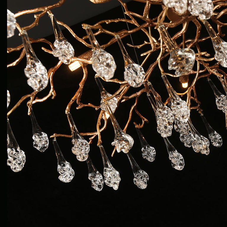 Modern Branch Chandelier Light Drop Flower D31.5"