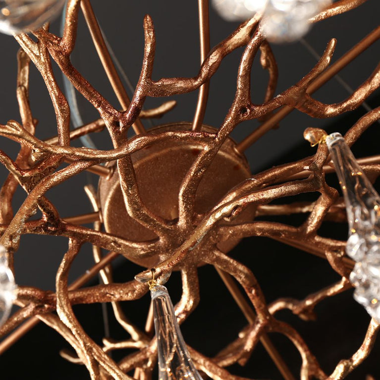 Modern Branch Chandelier Light Drop Flower D31.5"