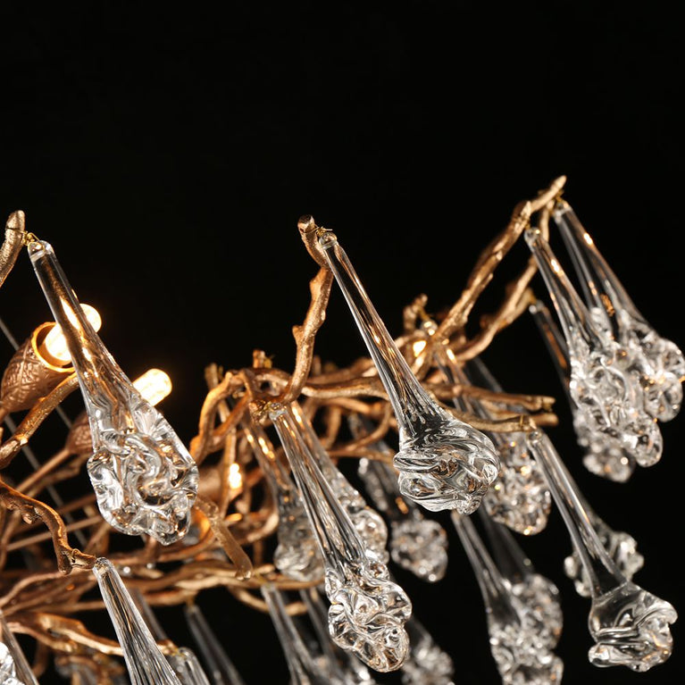 Modern Branch Chandelier Light Drop Flower D31.5"
