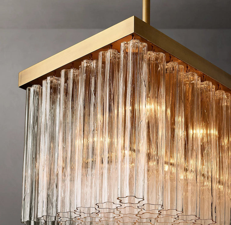 Caesar Glass Tube Linear Chandelier 54"