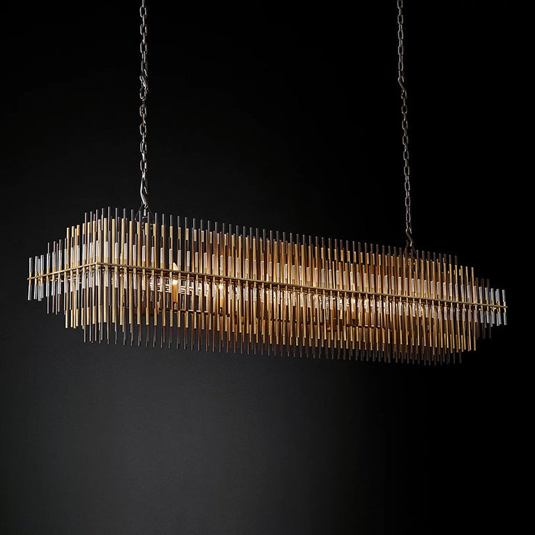 Emile Industrial Wind Rectangular Chandelier 54"