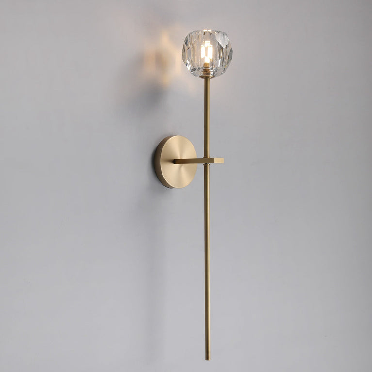 Bille De Clear Crystal Ball Wall Sconce 28"H