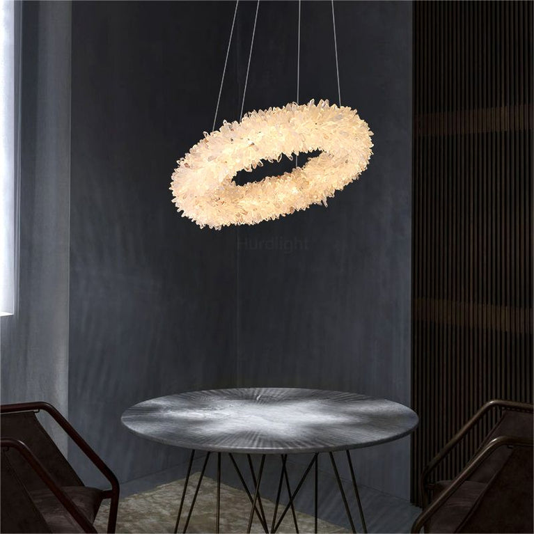Primary Crystal Cluster Round Modern Chandelier chandeliers for dining room,chandeliers for stairways,chandeliers for foyer,chandeliers for bedrooms,chandeliers for kitchen,chandeliers for living room Rbrights 22.1"D