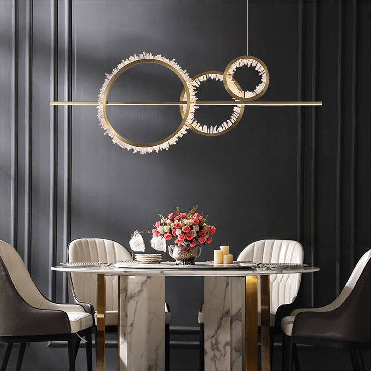 Primary Crystal Cluster Kitchen Island Chandelier chandeliers for dining room,chandeliers for stairways,chandeliers for foyer,chandeliers for bedrooms,chandeliers for kitchen,chandeliers for living room Rbrights 3 Ring