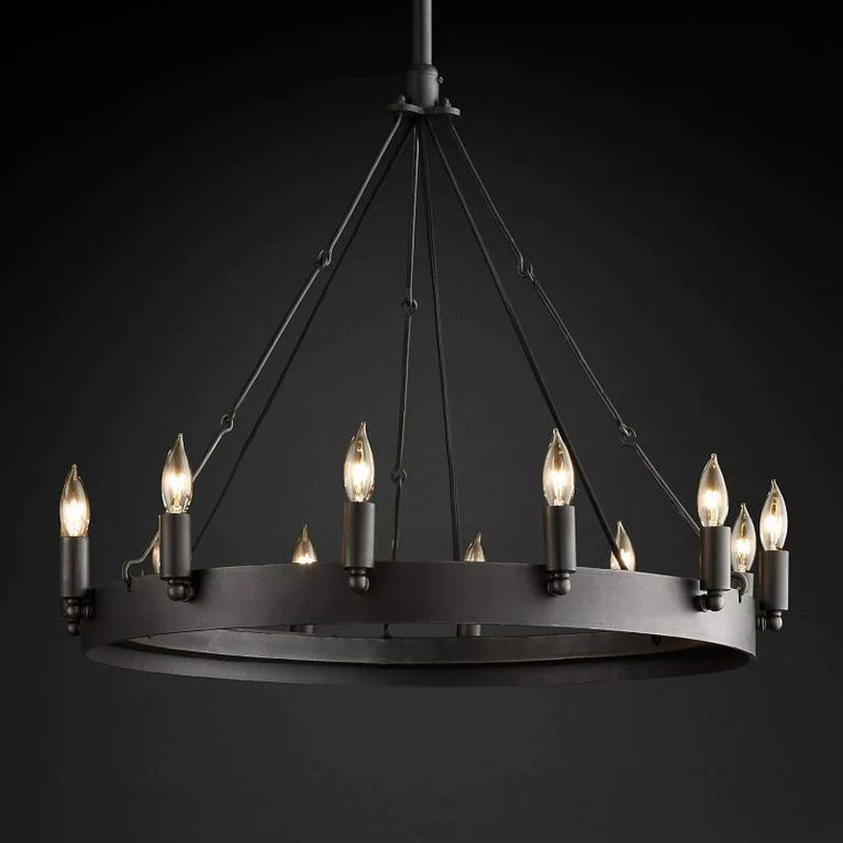 Camino Vintage Candelabra Round Chandelier 38"
