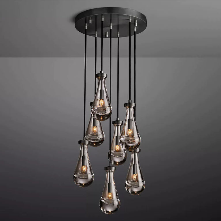 Raindrop Modern Round 18'' 7-Light Chandelier For Living Room