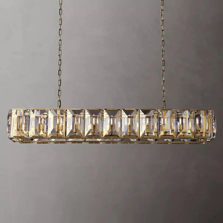 Jean Harlow Crystal Rectangular Chandelier 74"