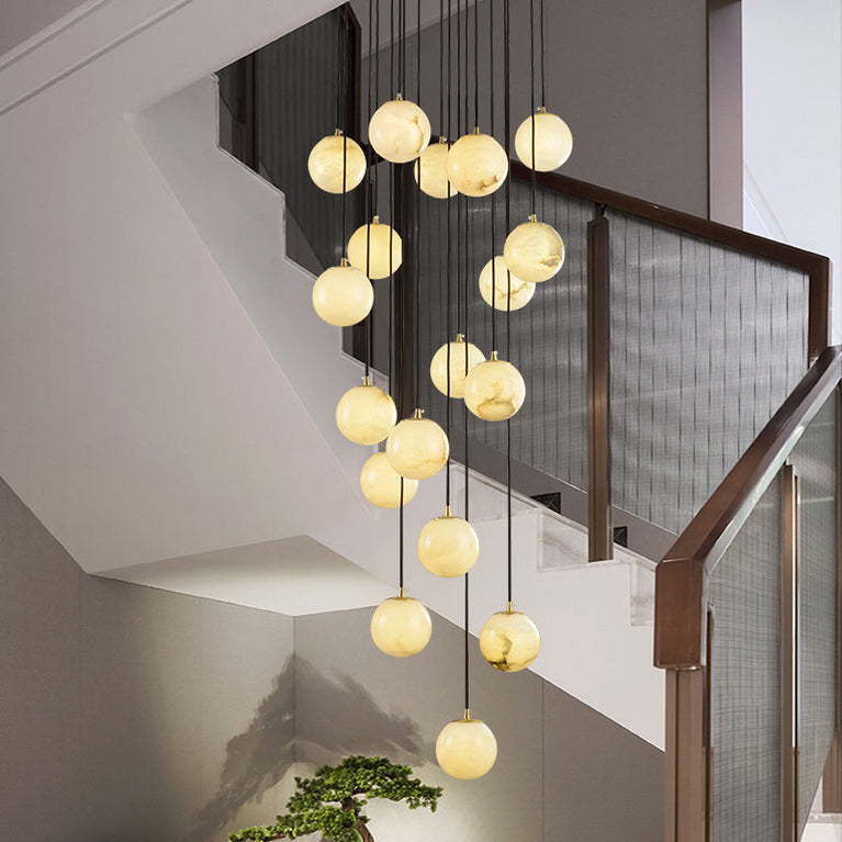 Yanna Long chandelier for Duplex staircase light lucite