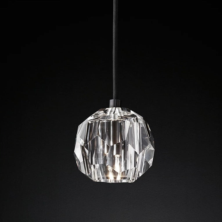 Bille De Clear Crystal Double Ball Pendant Lighting